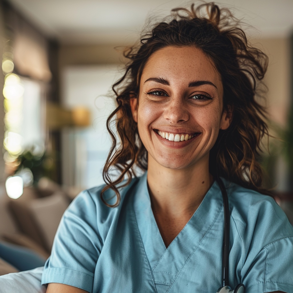 Caregiver supporting a senior during post-hospital recovery at home